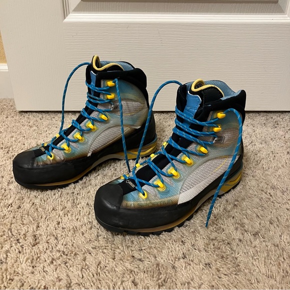 LA SPORTIVA Hiking Boots TRANGO CUBE GTX Mountaineering BLUE - Sz 7 Italy - Picture 2 of 16